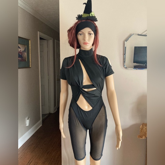 Sexy One Piece Black Knee Length Romper Size Small - Picture 8 of 9